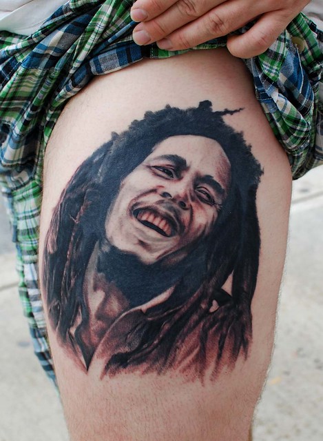 Bob Marley tattoo by Chris Carter ihearttattoo studios bob marley tattoos