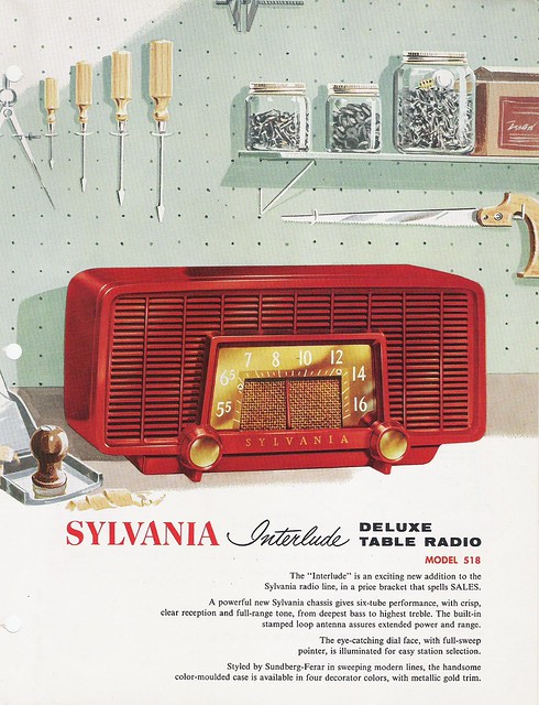 SYLVANIA Deluxe Table Radio Model 518 Dealer Sales Sheet (USA 1956)_01
