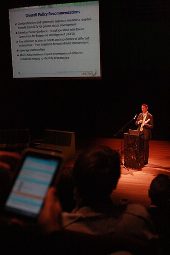 Torbjörn Fredriksson presents the UNCTAD IER report 2011 at Korzo Theatre, The Hague