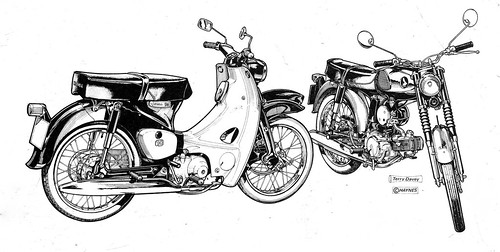 Honda CM91 and S90 by Lawrence Peregrine-Trousers