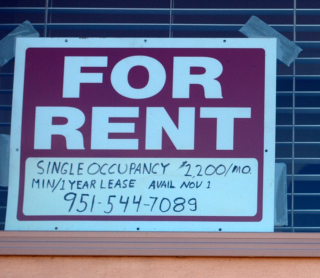For Rent Sign:  547 Coast Blvd., La Jolla (San Diego) CA