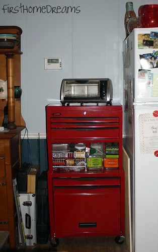 red tool box kitchen
