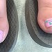 Pink Toe with Blue Design with Hearts