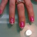 Pink Shellac with Glitter Tips and Flower