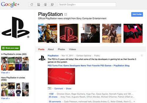 PlayStation on Google+
