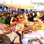 Feria de telas en Puertoel Pireo