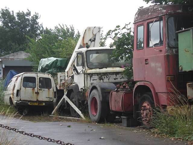 General shot of the abandoned vehicles in Wrenthorpe Wakefield 