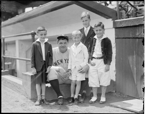 Babe Ruth with children