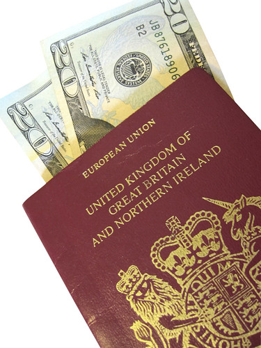 UK Passport on white background