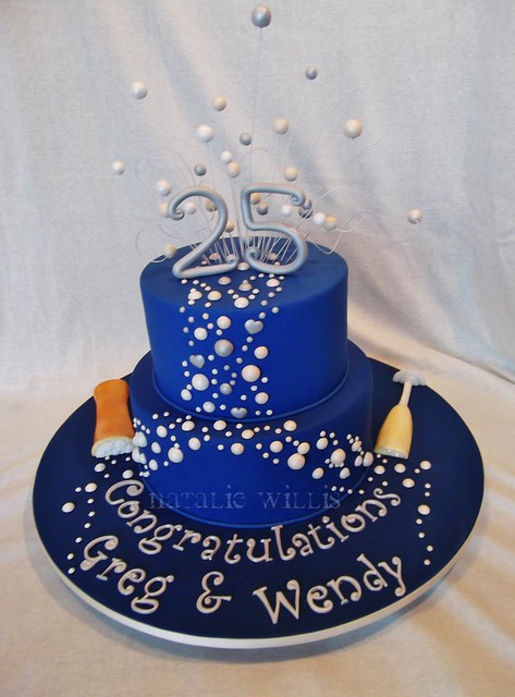 25th Wedding Anniversary Cake Silver wedding annversary cake 