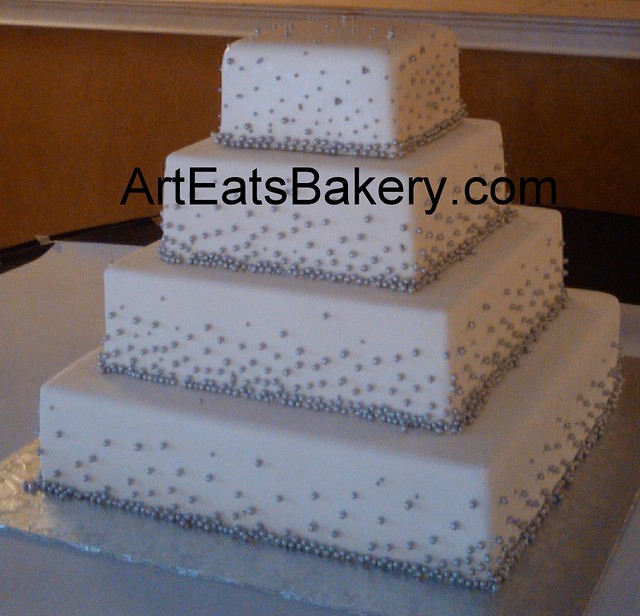 elegant square wedding cakes