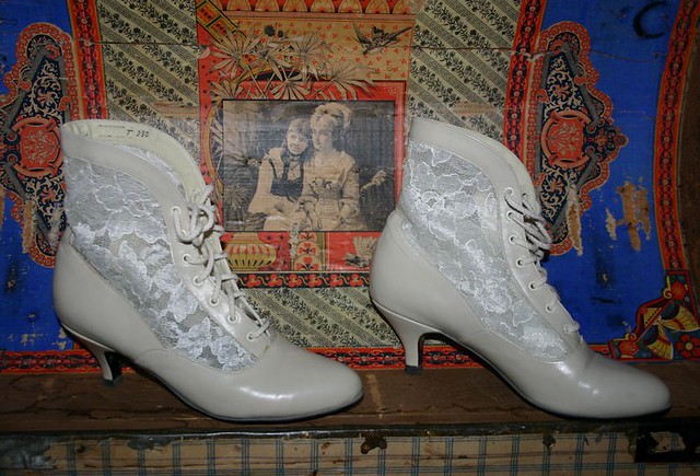 Vintage Victorian Style Granny Boots with Lace Accents 03