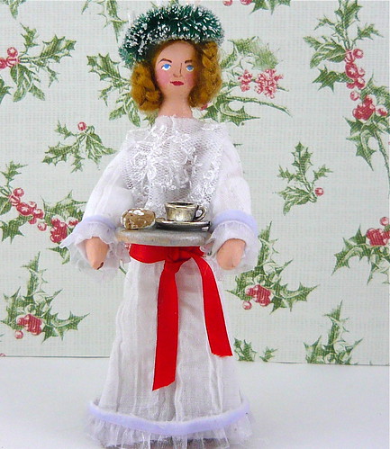 St. Lucia of Sweden Holiday Miniature Art Doll