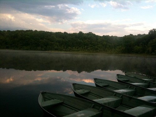 Boats on Glover's Pond at Camp Johnsonburg