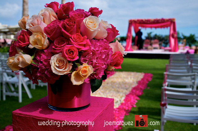 Wedding Flower Arrangement at the Royal Hawaiian Fuji x100