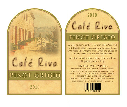 Cafe Riva White Wine Labels