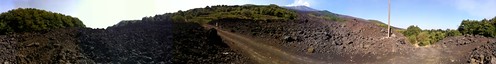 Etna lava flow panorama