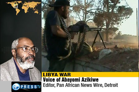 Abayomi Azikiwe, editor of the Pan-African News Wire, interviewing on Press TV discussing the imperialist war against the North African state of Libya. The US/NATO alliance has wage war on the country for five months. by Pan-African News Wire File Photos