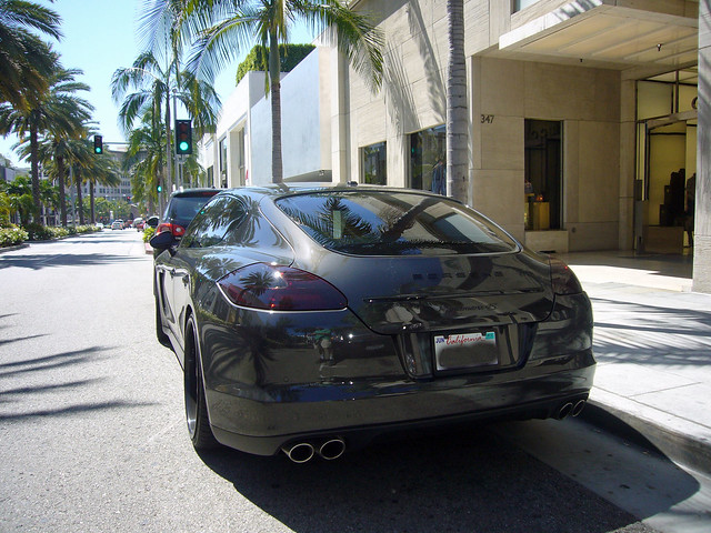Porsche Panamera 4S on Rodeo Drive in Beverly Hills California