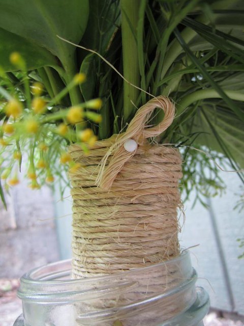 bridal bouquet with twine handle for janet b they had a nautical theme 