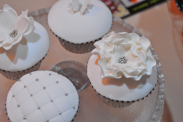 White and silver wedding cupcakes White choc mud cupcakes with smooth white