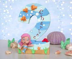 Bubble Guppies Birthday Cake on Bubble Guppies  Molly  Birthday Cake Topper   Wood Number 2