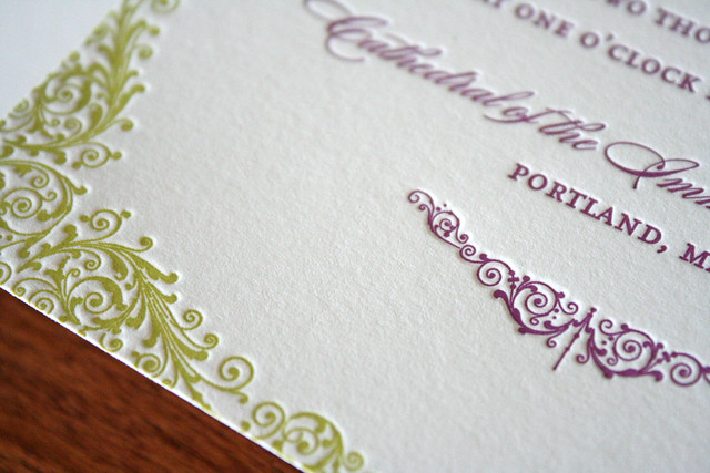 Classic Elegant Letterpress Wedding Invitations