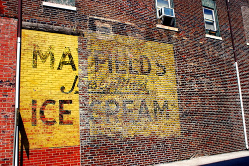 Mayfield Ice Cream faded wall ad