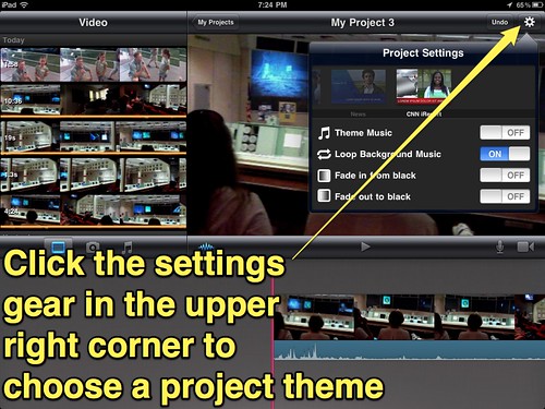 4 (iMovie for iPad) - Change Project Settings