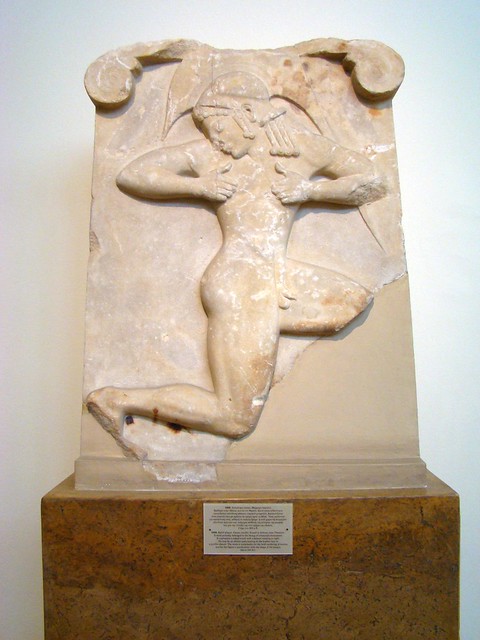 funerary relief of a hoplite or athlete
