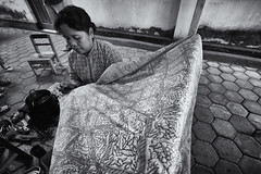 印尼傳統蠟染工藝出現綠色聲浪。（Rahiman Madli攝）
