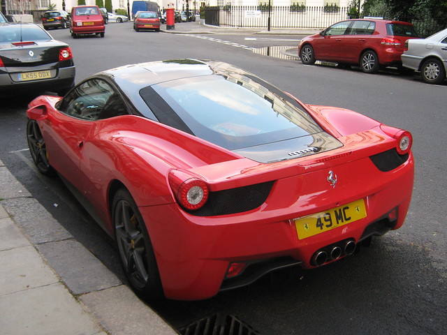FERRARI 458 RED WITH BLACK ROOF REAR