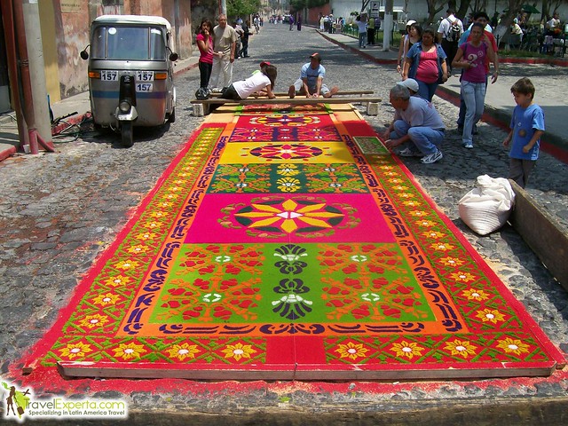Semana Santa carpet done in Antigua, Guatemala