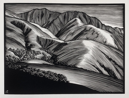 Monterey Hills - Paul Landacre - Wood Engraving - 1931