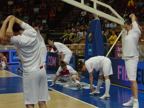 Polskie koszykarki podczas treningu