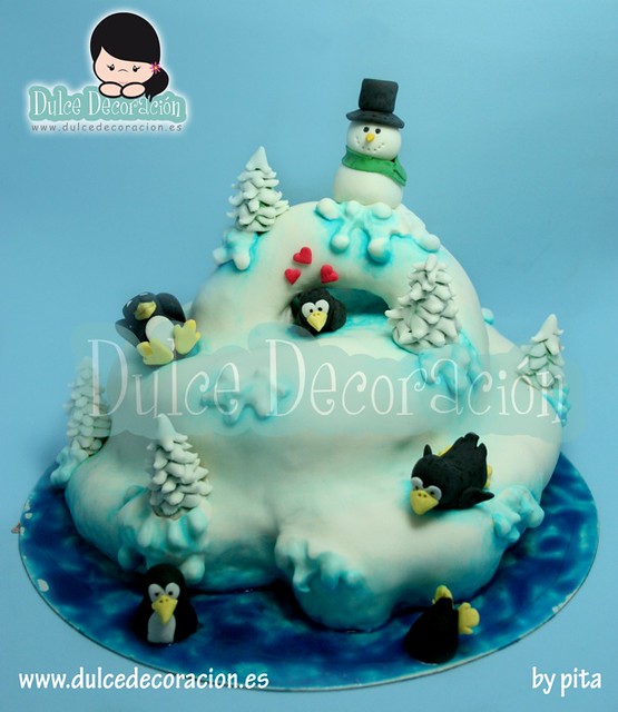 Tarta Decorada Iceberg y pingüinos!!