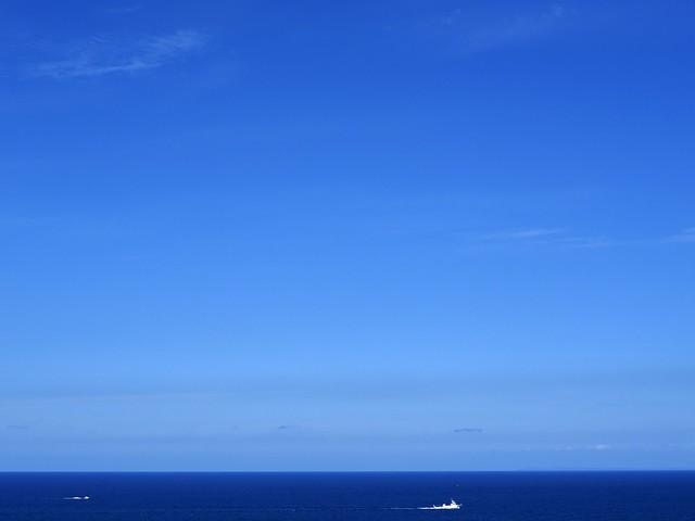 Blue sky, blue sea