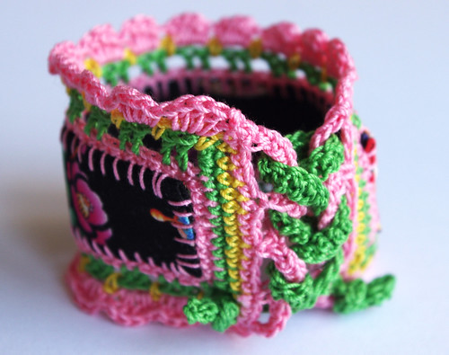 Multicolored Crochet edging lace jewelry bracelet
