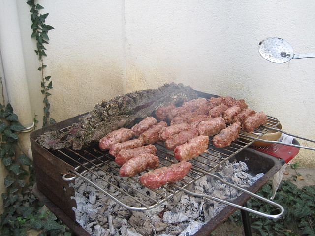 Mici on the grill