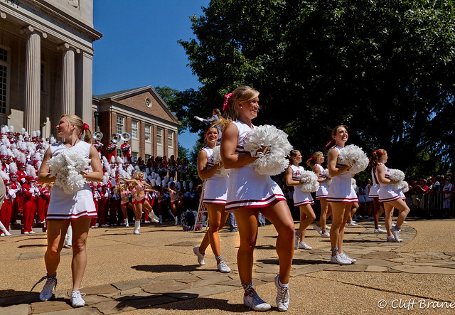 University of Alabama Cheerleaders on Arkansas Gameday at Pre Game Pep