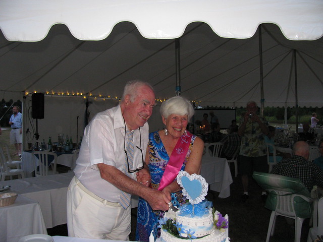 Jean and Doug's 60th Wedding Anniversary 012 The cake cutting