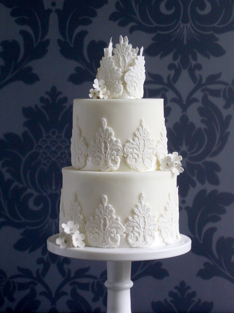White Lace Cake Chosen by Bridescom New York link for a feature on