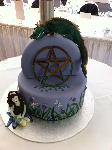 Pagan dragon fairy wedding cake
