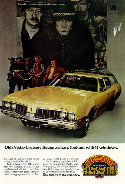 US magazine ad for the 1969 Oldsmobile VistaCruiser station wagon