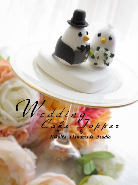 Wedding Cake Topperlove bird with swallowtailed coat tuxedo and sweet 