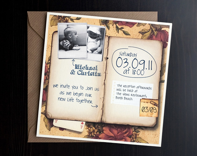 Wedding invitation set Scrapbook Your personal notebook and two 