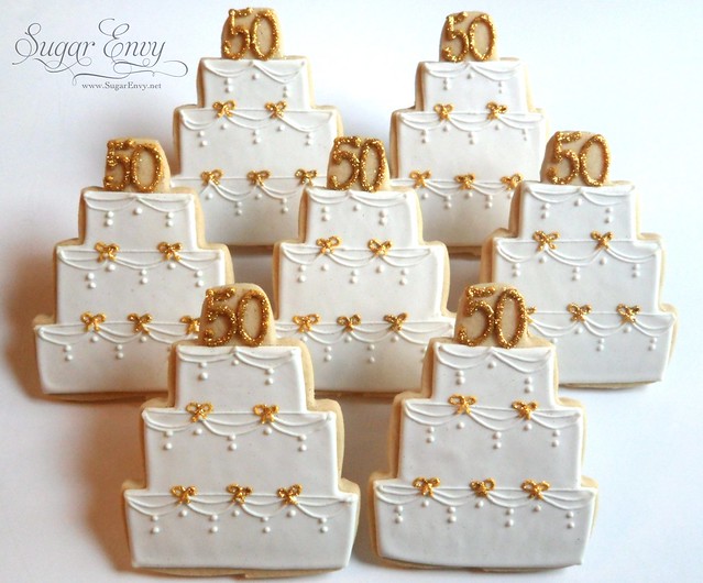 50th Wedding Anniversary cookie favors