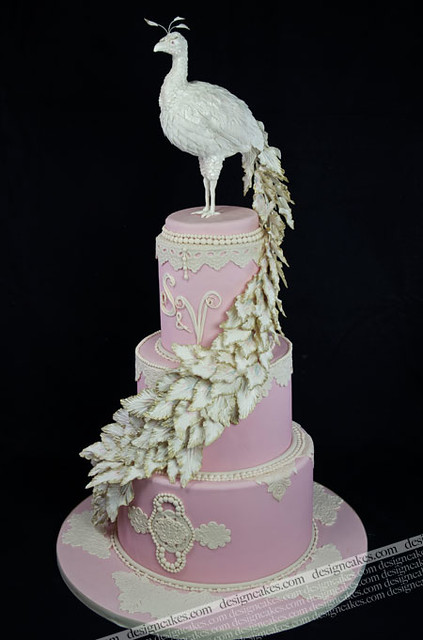 Peacock wedding cake