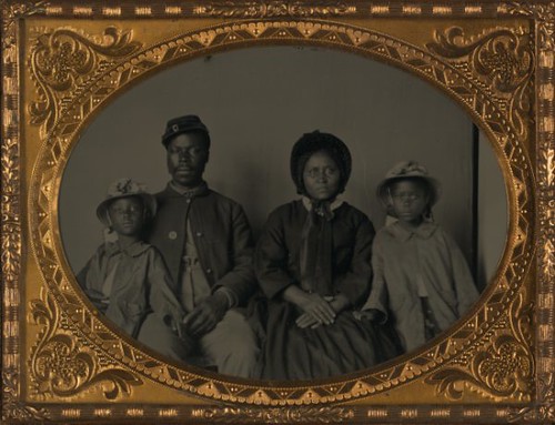 Portrait of Black Union Soldier & Family | 1865