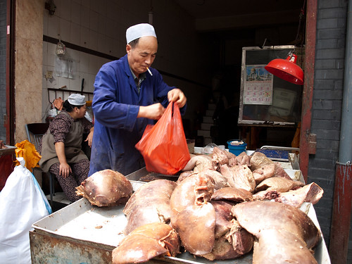 Barrio musulmán Xi'an carnicería